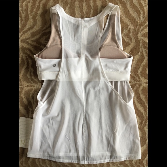 lululemon athletica Tops - Lululemon Light and Breezy White Tank Bra Combo